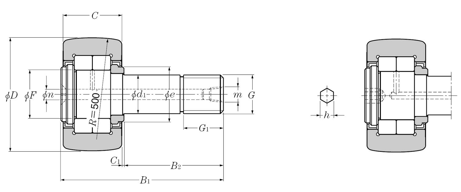 Drawing_Cam_Followers_Stud_Type_Truck_Rollers_NUKR_Page_257_NTN