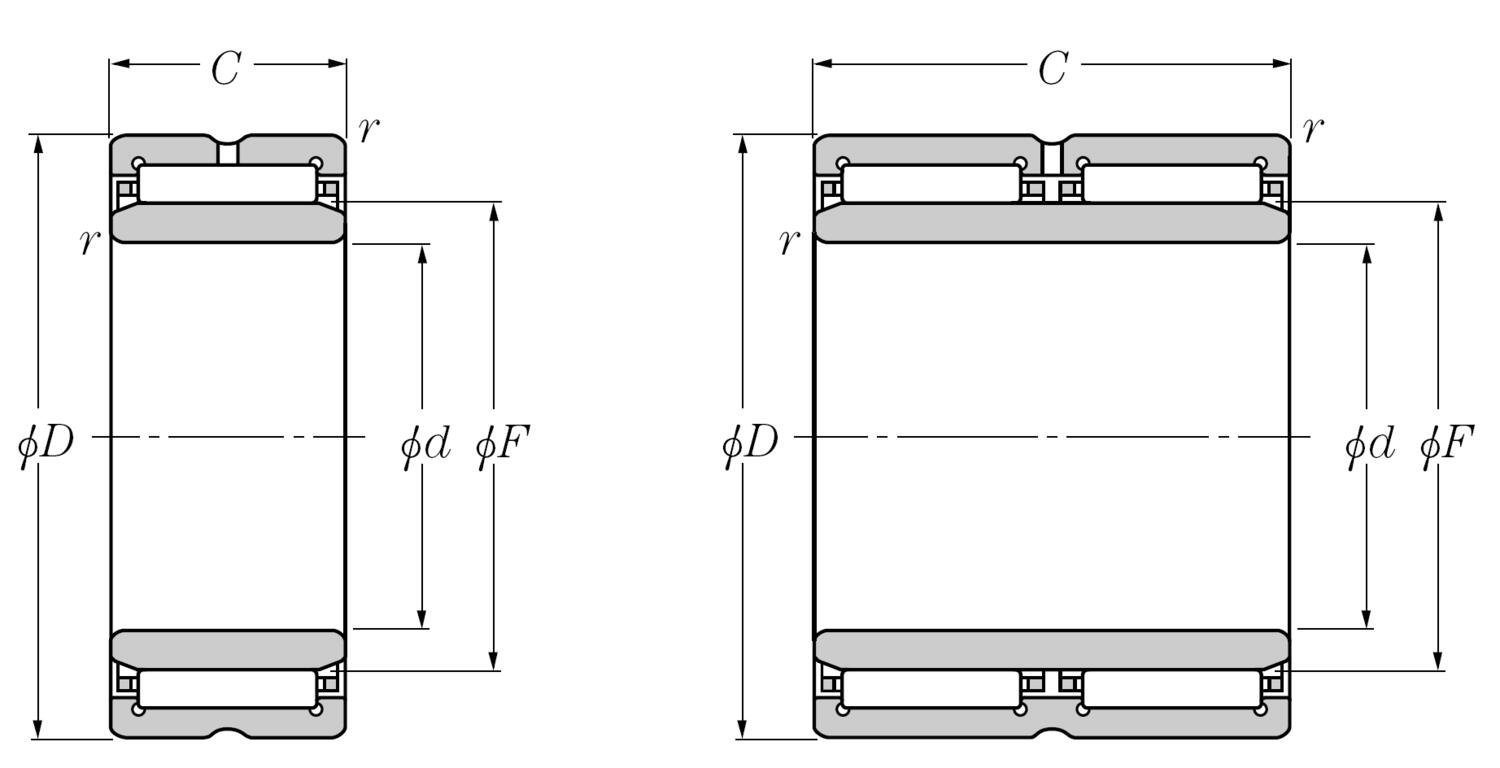 Drawing_Machined-Ring_Needle_Roller_Bearings_Type_NA49_Page_134_NTN
