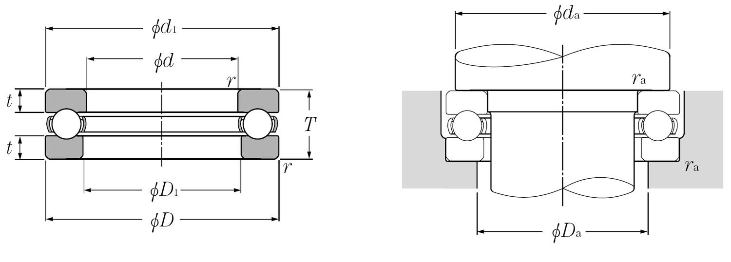 Drawing_Single_Direction_Thrust_Ball_Bearings_Page_364_NTN
